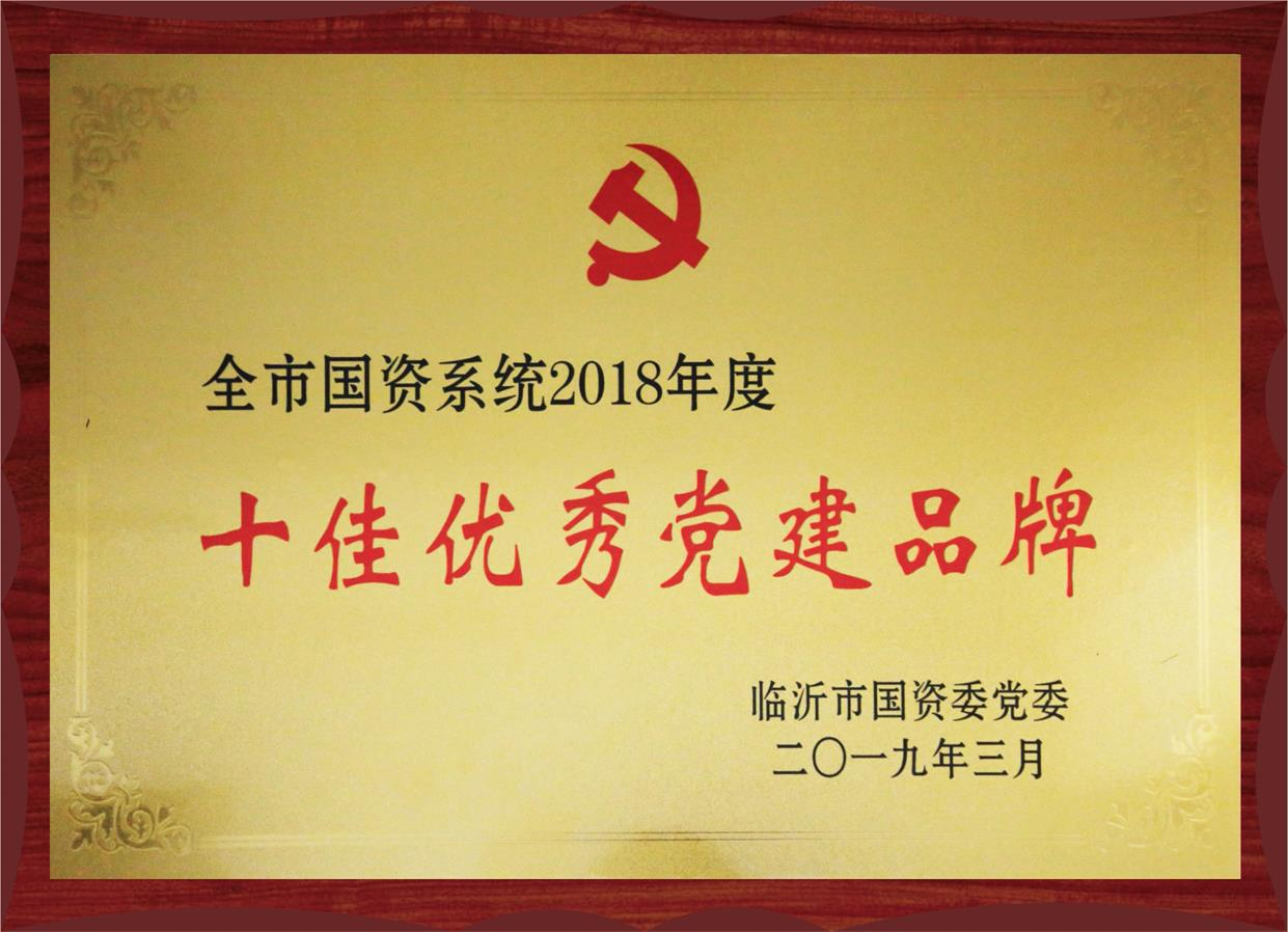 全市國資系統2018年度十佳優(yōu)秀黨建品牌